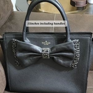 Kate Spade, black with stones, medium to large purse